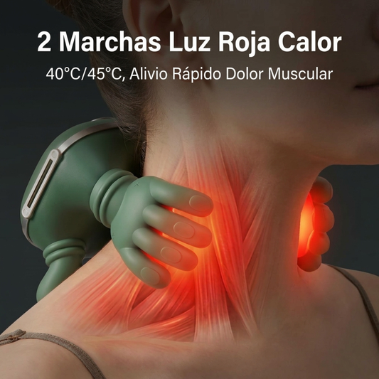 Masajeador 4D para Cuello y Espalda con Calor, Luz Roja y Batería Recargable
