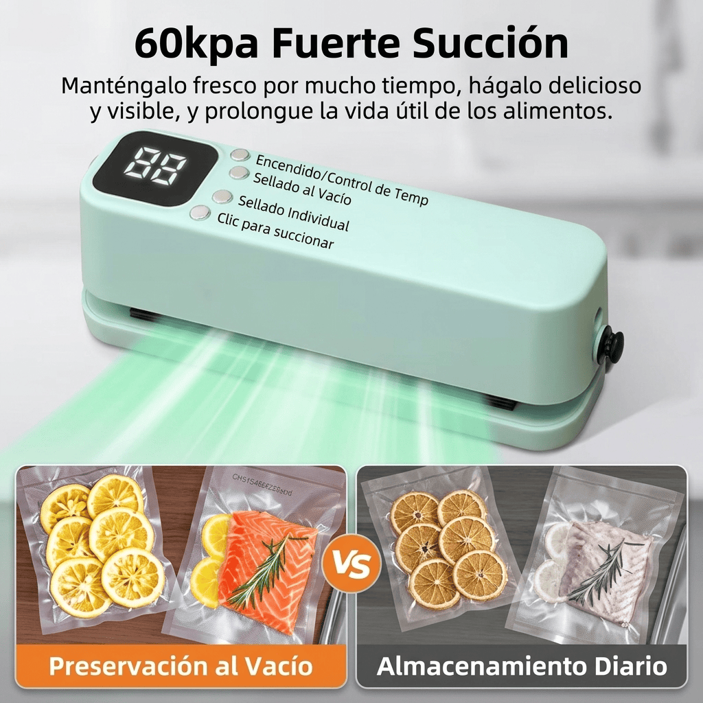 Selladora Térmica de Alimentos Multifunción: Envasado al Vacío, Sellado e Inflado