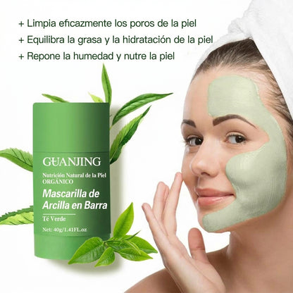 Mascarilla Facial de Té Verde en Barra – Limpieza Profunda, Control de Grasa e Hidratación