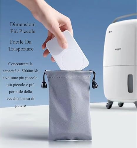 Power Bank de 5000 mAh Carga Inalámbrica y por Cable