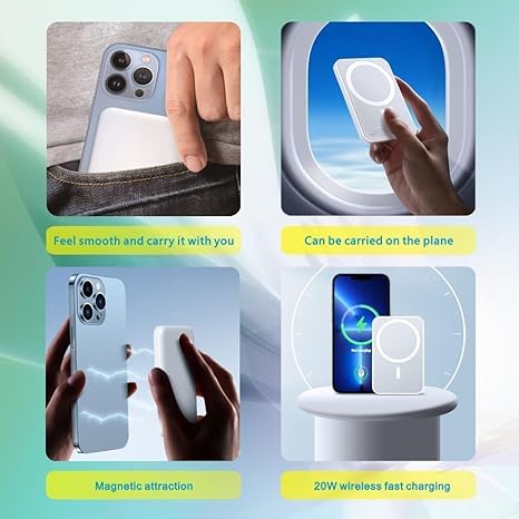 Power Bank de 5000 mAh Carga Inalámbrica y por Cable