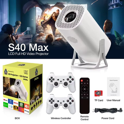 Proyector Full HD 1080p con videojuegos + 2 Mandos