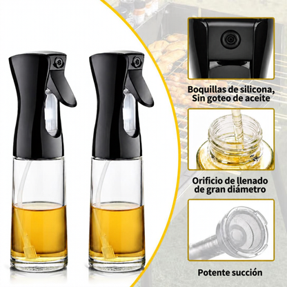 Set Dispensador de Aceite 2 en 1 (Pulverizador + Brocha): Cocina con la cantidad justa