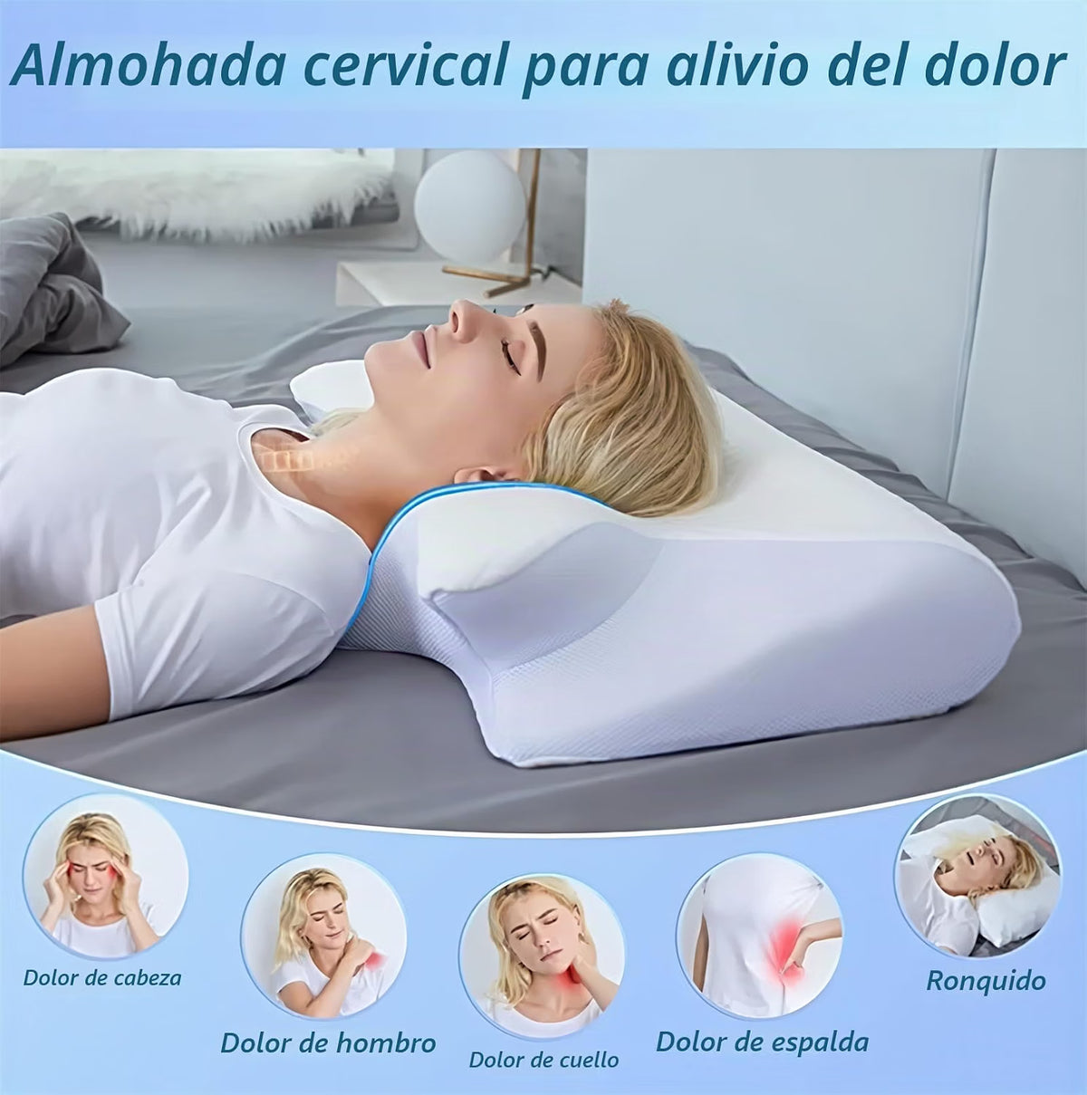 Almohada Ergonómica Cervical de Contorno | Soporte Adaptable para Descanso
