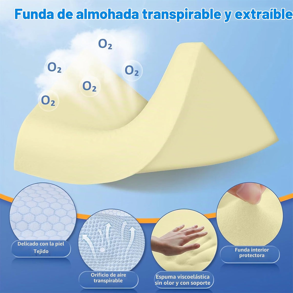 Almohada Ergonómica Cervical de Contorno | Soporte Adaptable para Descanso