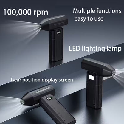 Soplador de Mano Ultrapotente Portátil USB y 5 Niveles de Potencia Ideal para Limpieza de Polvo y Secado Localizado Compacto y Ligero