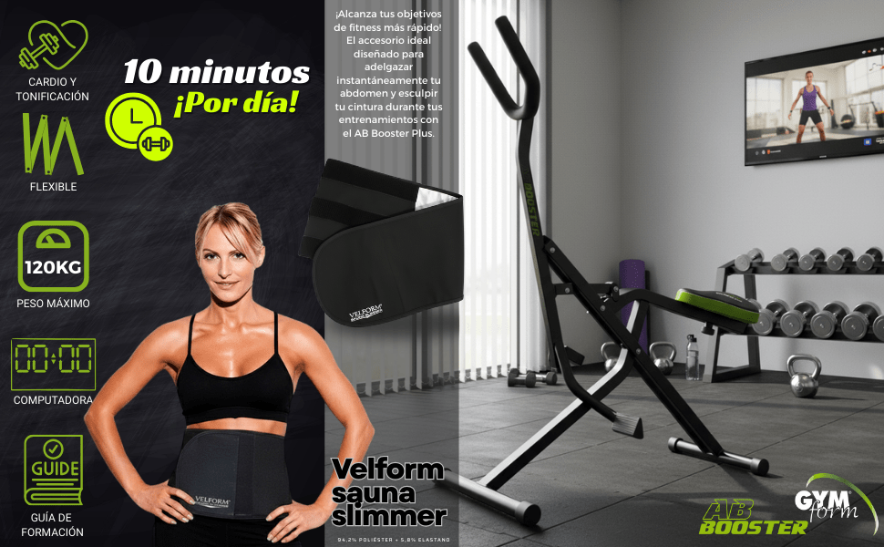 Ab Booster Plus Plegable – Máquina de Cardio y Tonificación para Entrenamiento Completo en Casa