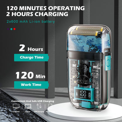 Afeitadora eléctrica de láminas para hombre VGR V - 352 recargable USB