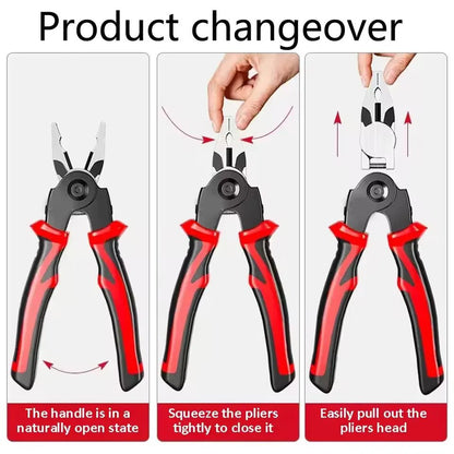 Alicates Multifuncionales 5 en 1 con Cabezales Intercambiables – Herramienta Compacta de Bricolaje - innovagizmo.com