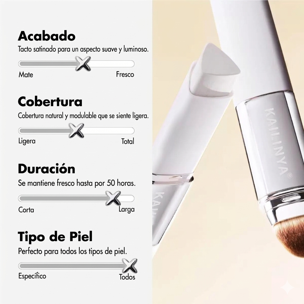 Base de Maquillaje 2-en-1 en Barra con Brocha Profesional