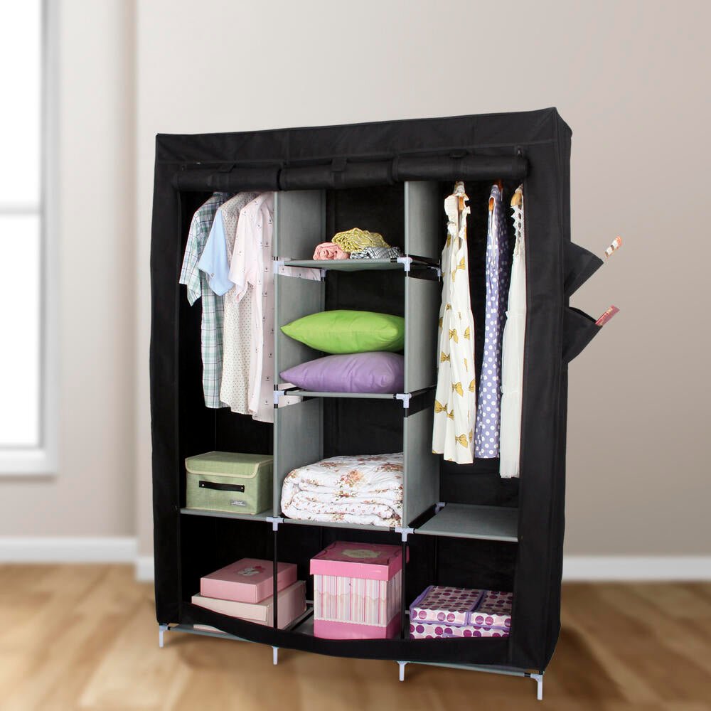 Armario de Tela, Armario Ropero con Cubierta de Tela no Tejida, 45 x 127 x 168 cm - innovagizmo.com