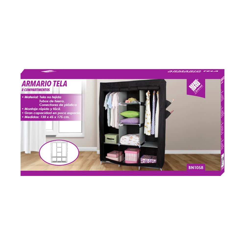 Armario de Tela, Armario Ropero con Cubierta de Tela no Tejida, 45 x 127 x 168 cm - innovagizmo.com