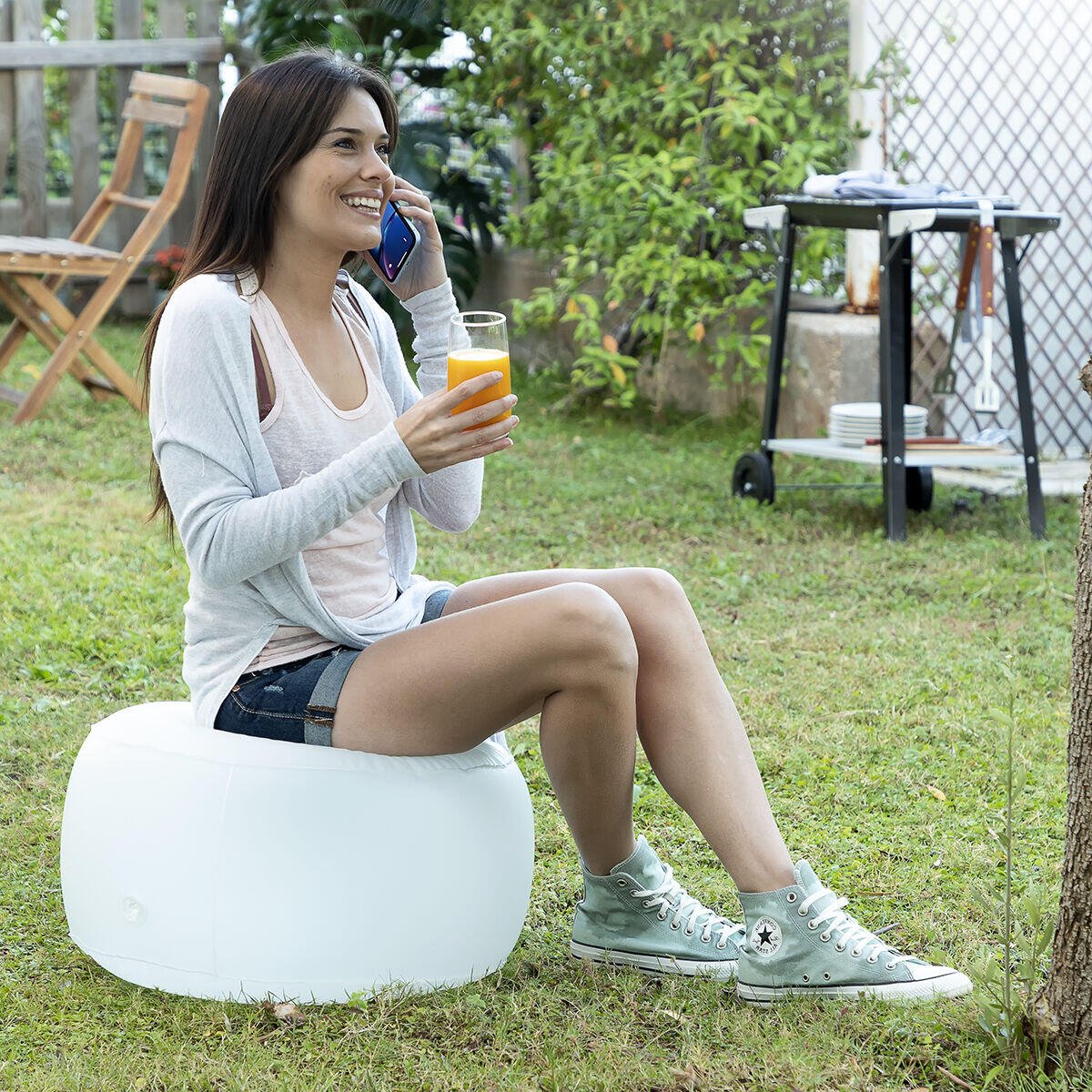 Asiento Hinchable con LED Multicolor y Mando a Distancia Pulight InnovaGoods - innovagizmo.com