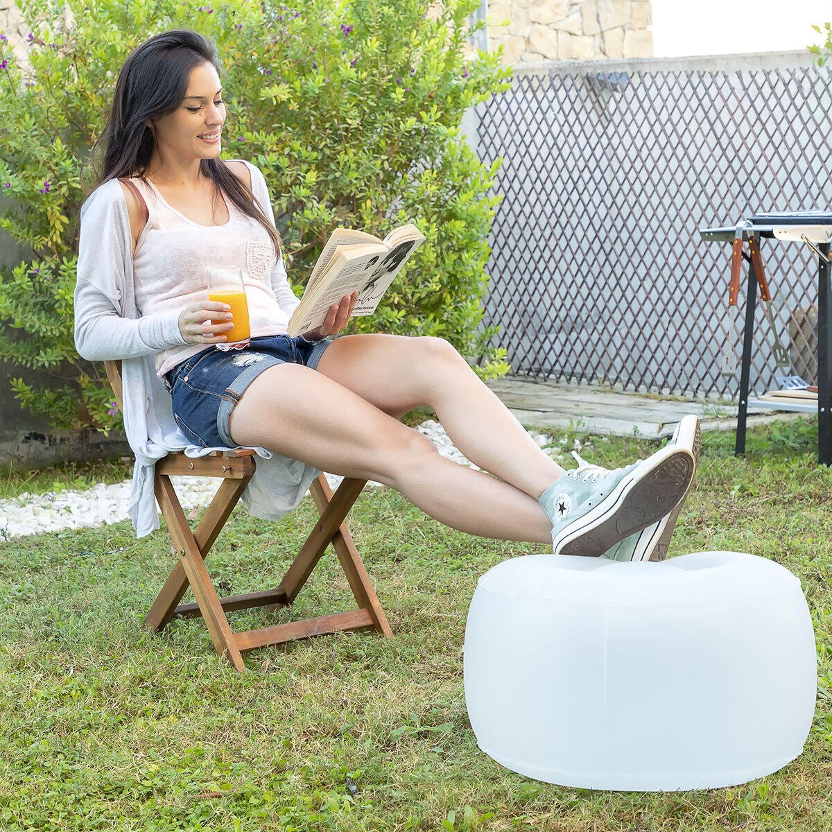 Asiento Hinchable con LED Multicolor y Mando a Distancia Pulight InnovaGoods - innovagizmo.com