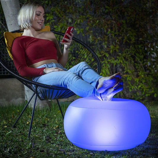 Asiento Hinchable con LED Multicolor y Mando a Distancia Pulight InnovaGoods - innovagizmo.com