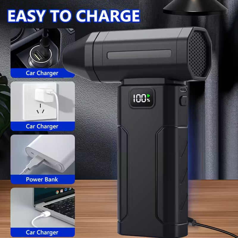 Soplador de Mano Ultrapotente Portátil USB y 5 Niveles de Potencia Ideal para Limpieza de Polvo y Secado Localizado Compacto y Ligero