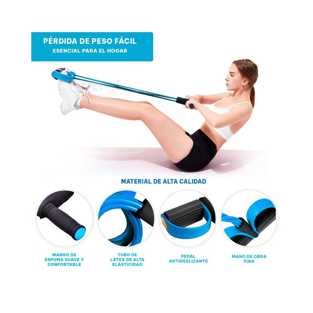BANDA DE RESISTENCIA CON CUERDA DE TRACCION ELÁSTICA - innovagizmo.com