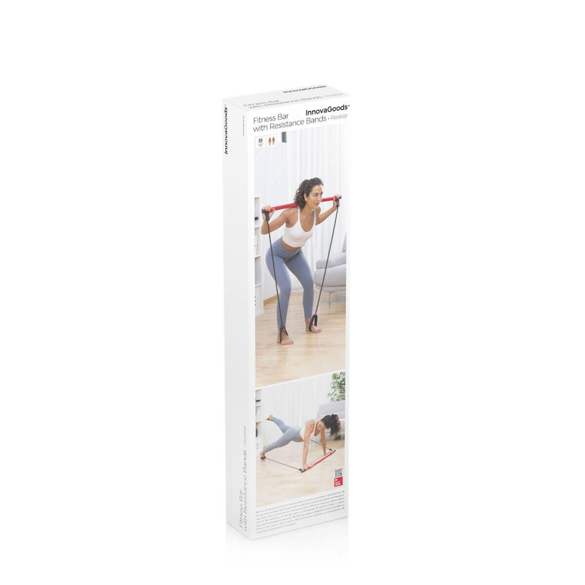 Barra de Fitness con Bandas Elásticas y Guía de Ejercicios Resibar InnovaGoods - innovagizmo.com