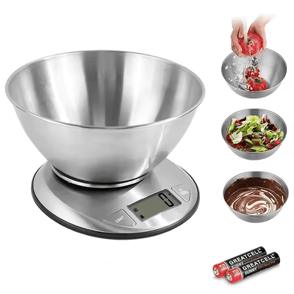 Báscula Electrónica De Cocina Con Bol Inox - innovagizmo.com