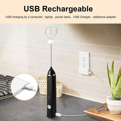Batidor Espumador de Leche 2 en 1 Recargable con 3 Velocidades y Carga USB