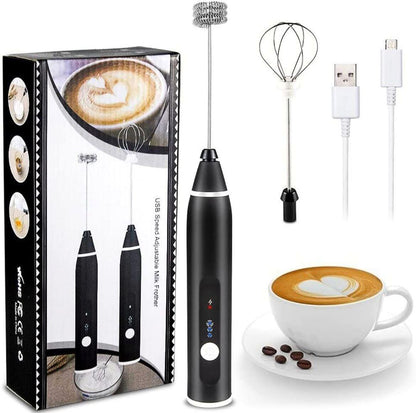 Batidor Espumador de Leche 2 en 1 Recargable con 3 Velocidades y Carga USB