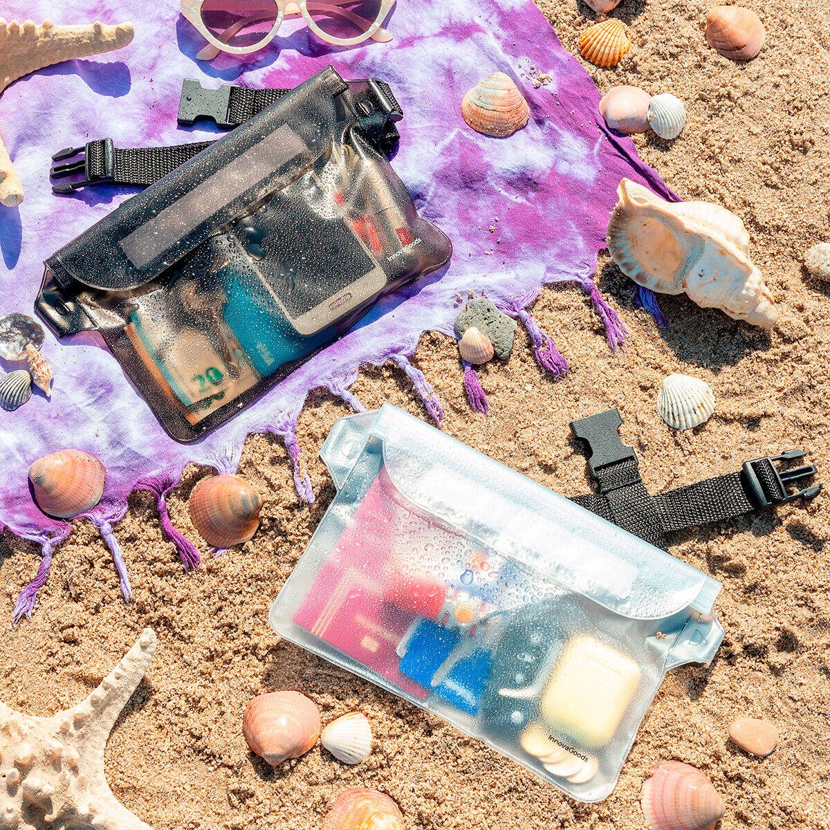 Bolsa Riñonera Impermeable con Correa Ajustable Wannis InnovaGoods 2 Unidades - innovagizmo.com