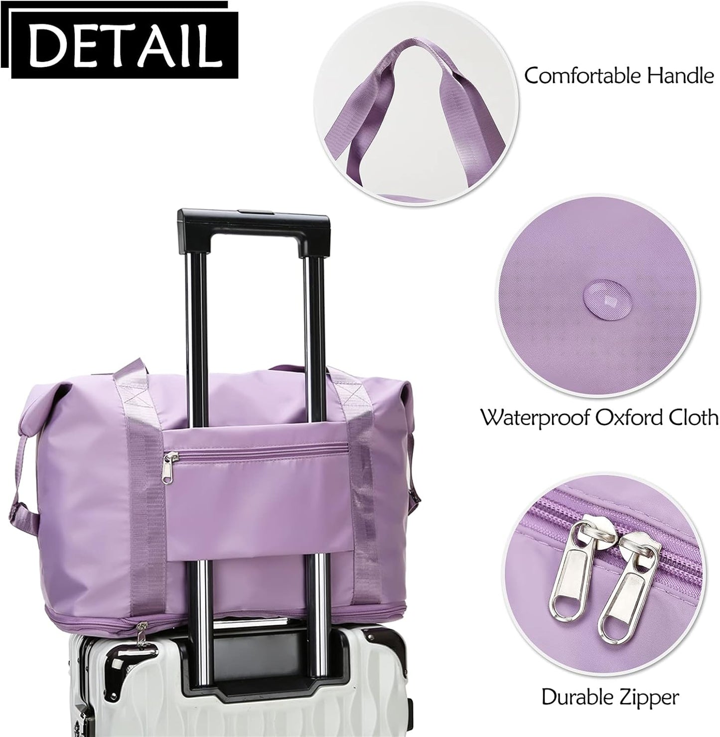 Bolso Viaje Plegable Lila - innovagizmo.com