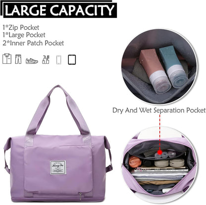 Bolso Viaje Plegable Lila - innovagizmo.com