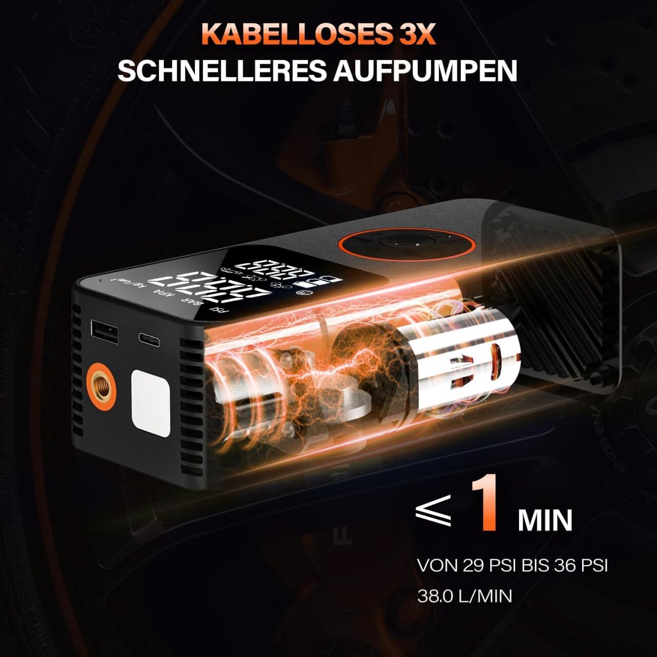 Bomba Portátil de Inflar Neumáticos y Elementos Hinchables - innovagizmo.com