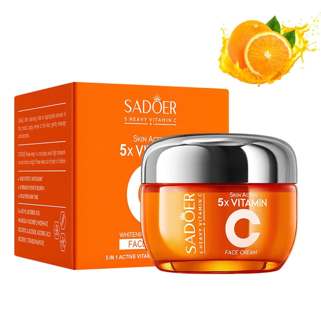 Crema Facial 5 en 1 con Vitamina C y Niacinamida – Efecto Glow Inmediato y Adiós Manchas
