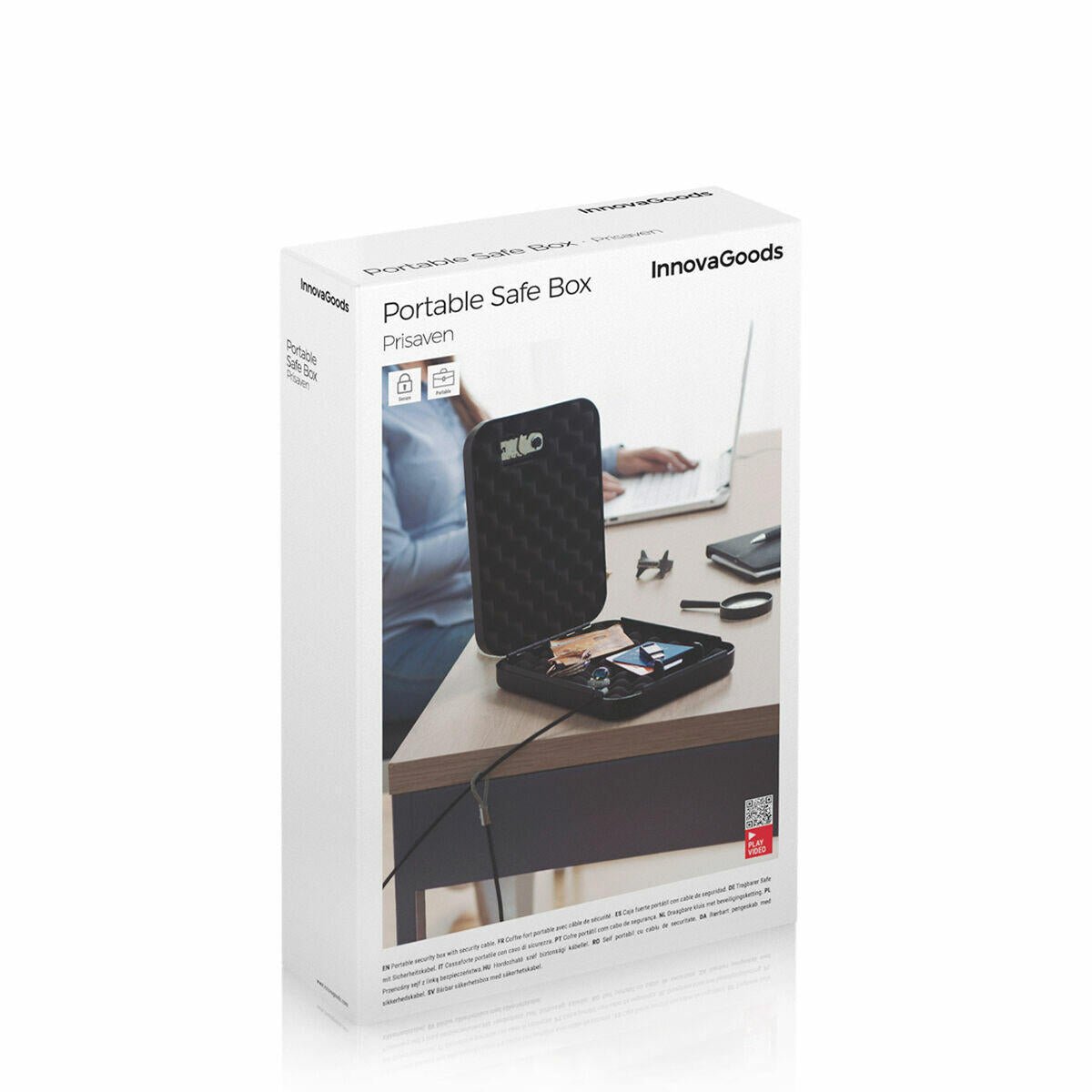 Caja Fuerte Portátil con Cable de Seguridad Prisaven - innovagizmo.com