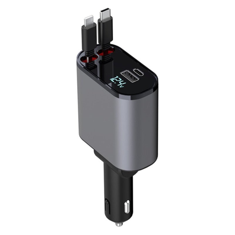 Cargador de Coche Klack 4 en 1 120W Retráctil USB - innovagizmo.com