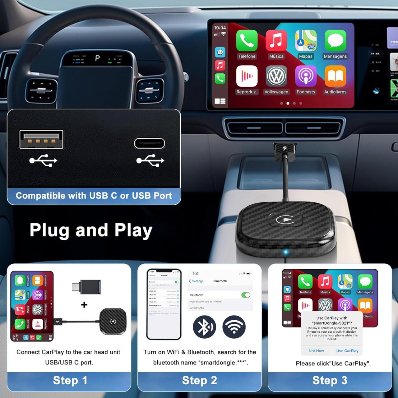 CarPlay Adaptador inalámbrico para iPhone - innovagizmo.com