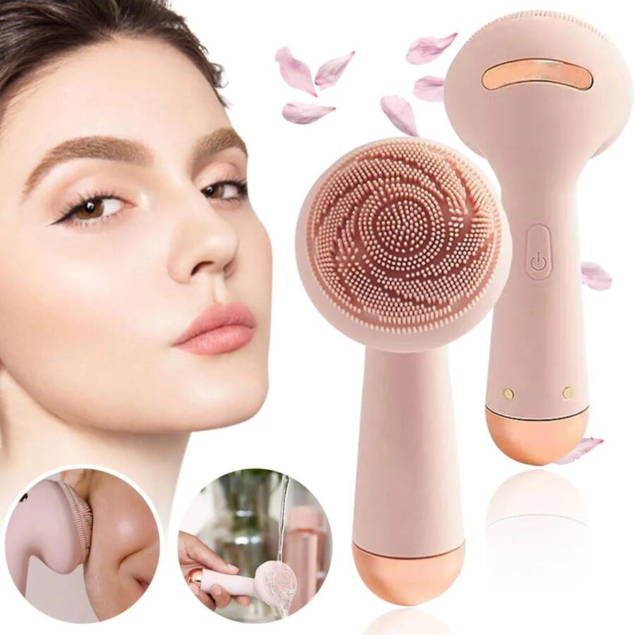 Cepillo Facial Eléctrico Rosa Recargable - innovagizmo.com