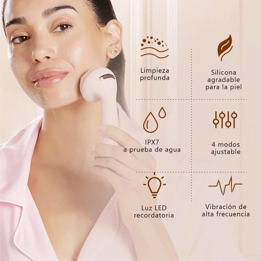Cepillo Facial Eléctrico Rosa Recargable - innovagizmo.com