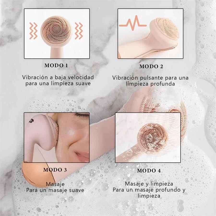 Cepillo Facial Eléctrico Rosa Recargable - innovagizmo.com