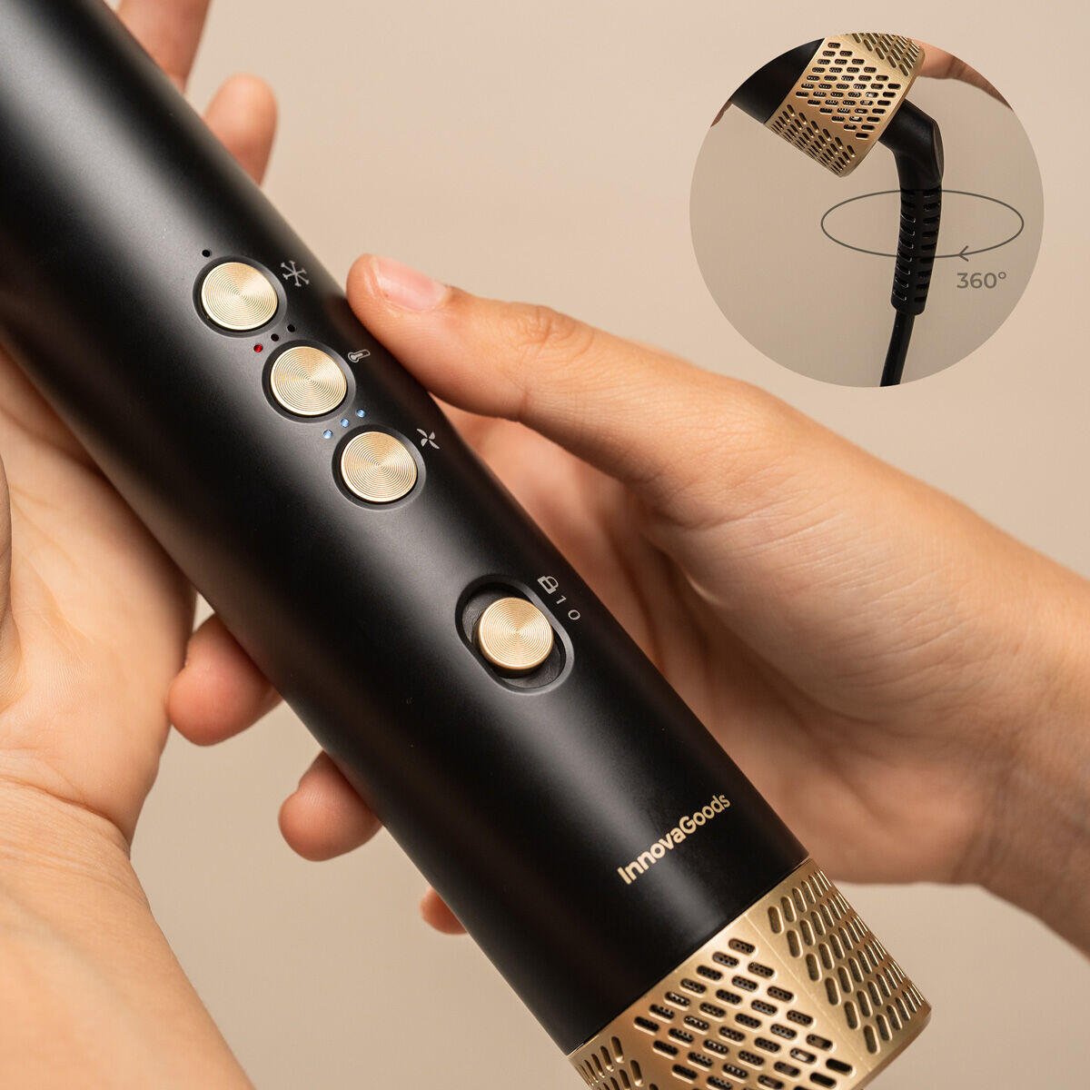 Cepillo Secador y Moldeador Iónico Coanda 1500 W con 7 Accesorios – InnovaGoods - innovagizmo.com