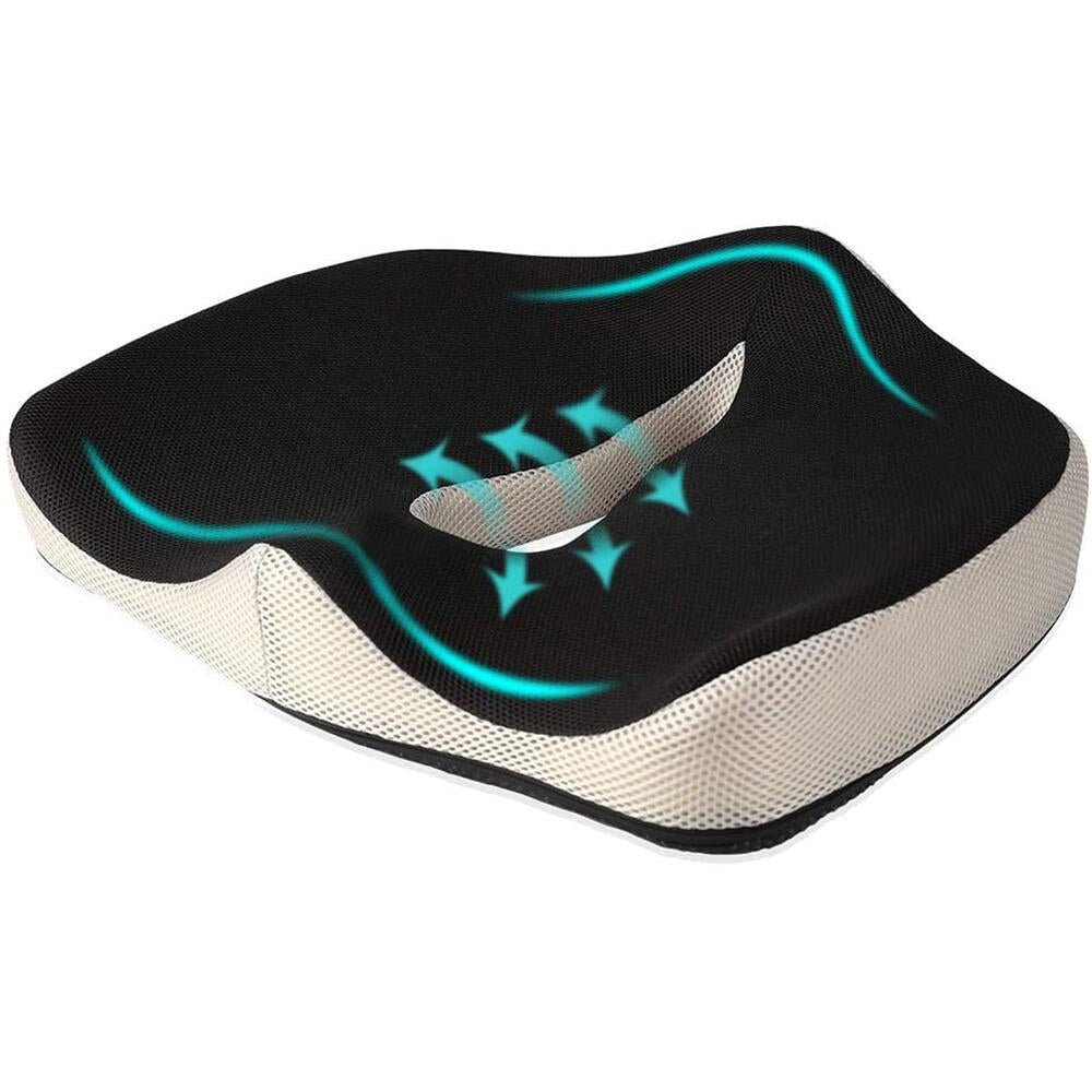 Cojín Anatómico Antideslizante Gel - Viscoelástico Orificio Liberación Coxis & Hemorroides - innovagizmo.com