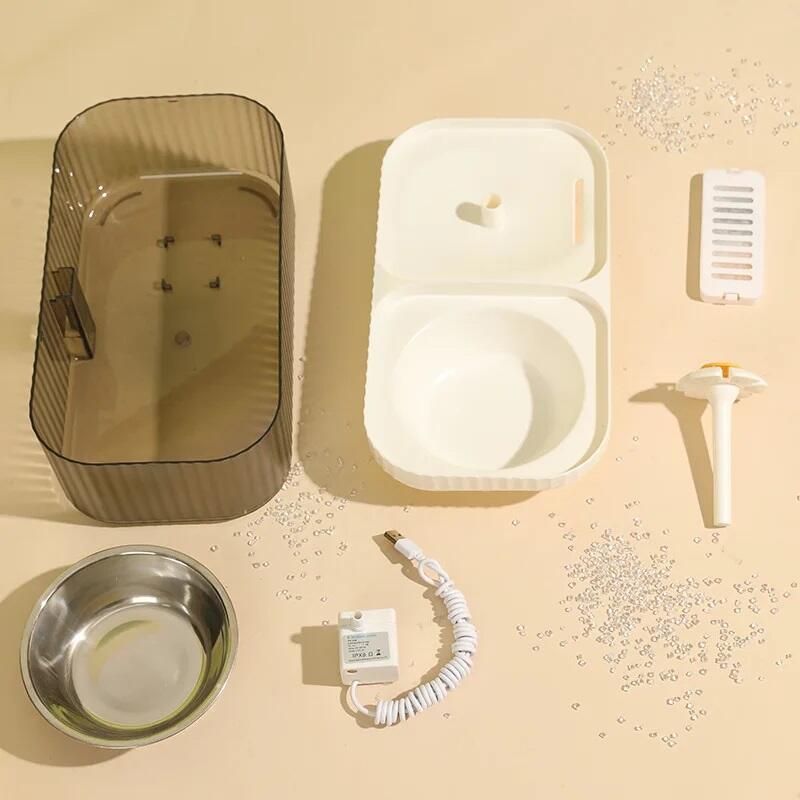 Comedero y bebedero de mascotas con fuente - innovagizmo.com