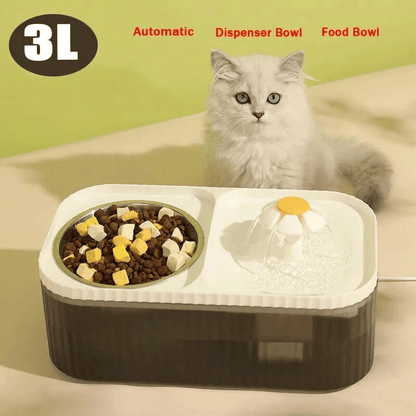 Comedero y bebedero de mascotas con fuente - innovagizmo.com