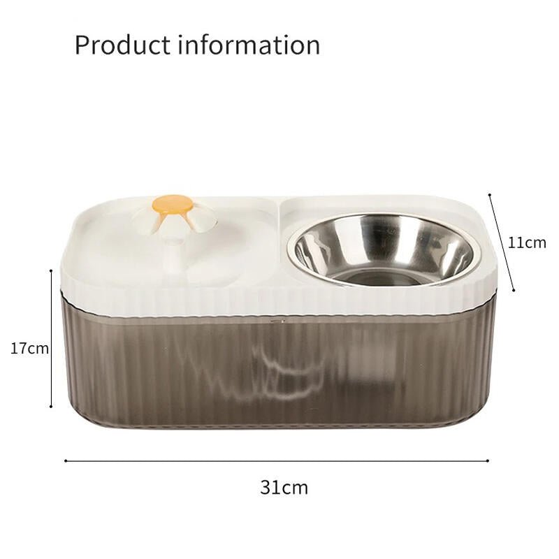 Comedero y bebedero de mascotas con fuente - innovagizmo.com