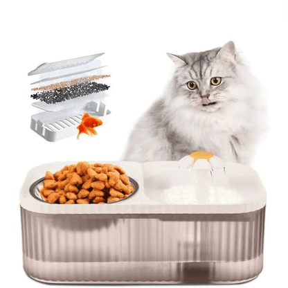 Comedero y bebedero de mascotas con fuente - innovagizmo.com