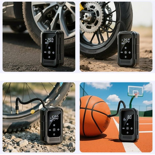 Compresor de Aire Eléctrico Portátil | Inflado Automático + Pantalla LCD - innovagizmo.com