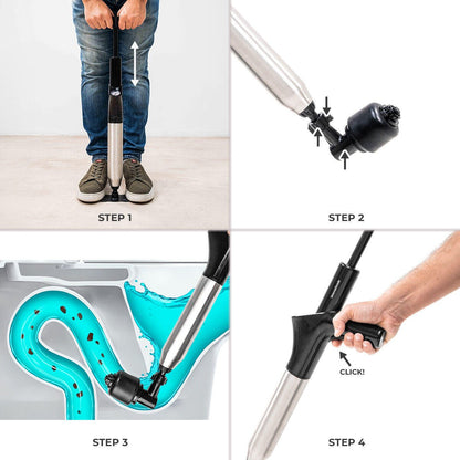 Desatascador de Aire Comprimido 5 en 1 con Manómetro JetPro InnovaGoods | Alta Presión y 7 Accesorios - innovagizmo.com