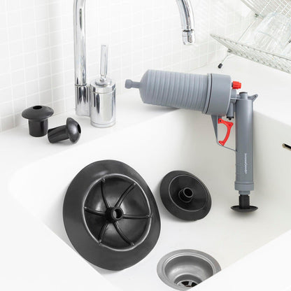 Desatascadora de Aire Comprimido Universal con Adaptadores | Limpieza Rápida y Ecológica para Todo Tipo de Desagües. - innovagizmo.com