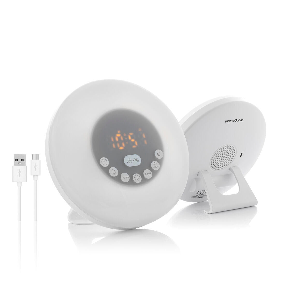 Despertador Amanecer Recargable con Altavoz Sunrilk - innovagizmo.com