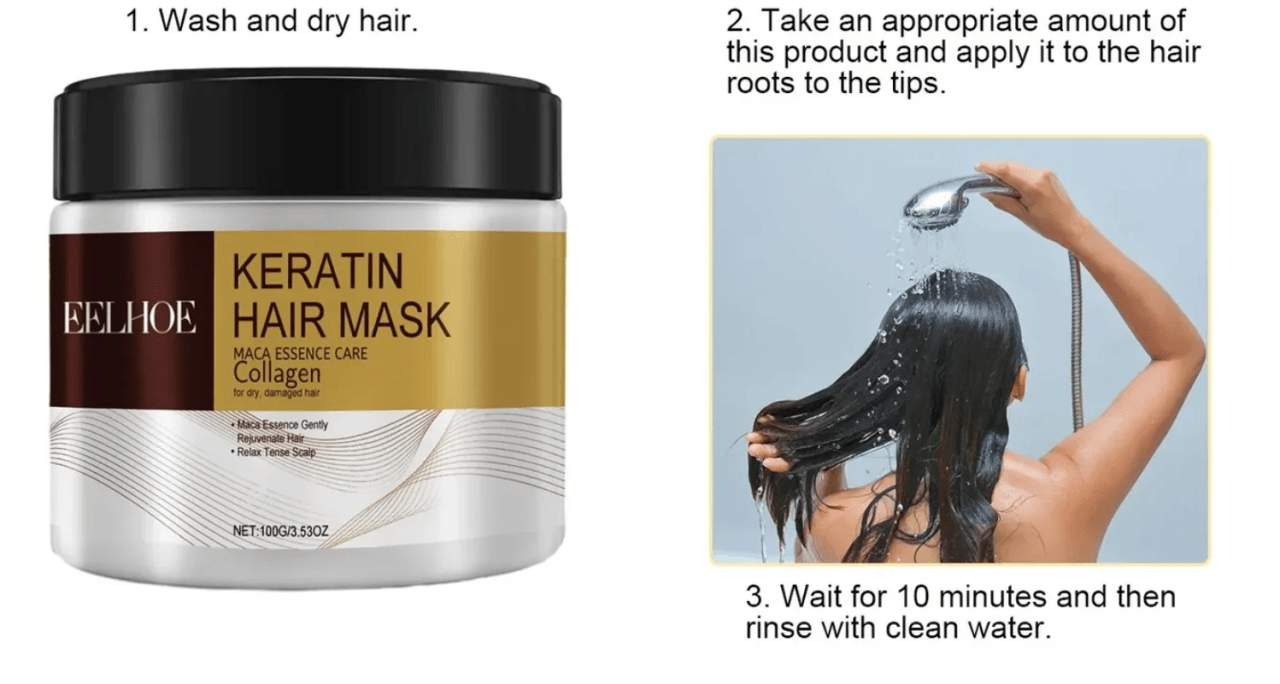 EELHOE Máscara de Keratina - Reparación Profunda, Antiencrespamiento y Brillo Intenso - innovagizmo.com