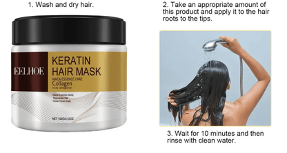 EELHOE Máscara de Keratina - Reparación Profunda, Antiencrespamiento y Brillo Intenso - innovagizmo.com