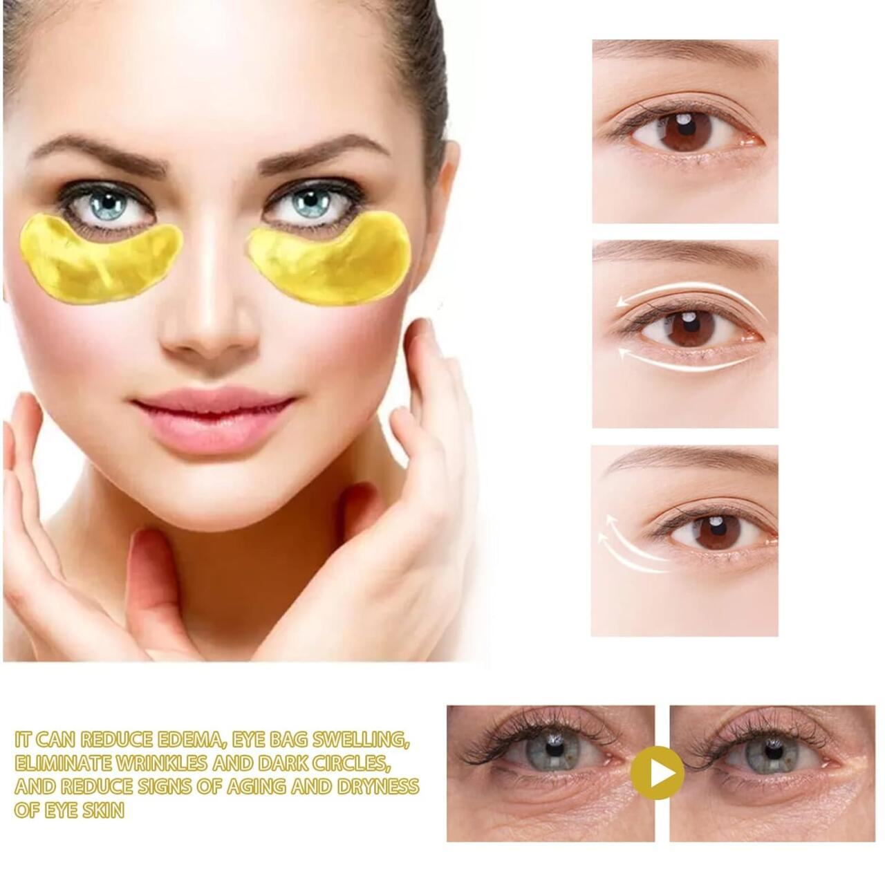 EELHOE Parches de Oro 24K – Tratamiento de Lujo para Ojeras e Hinchazón 👁️💛 60 Pcs - innovagizmo.com
