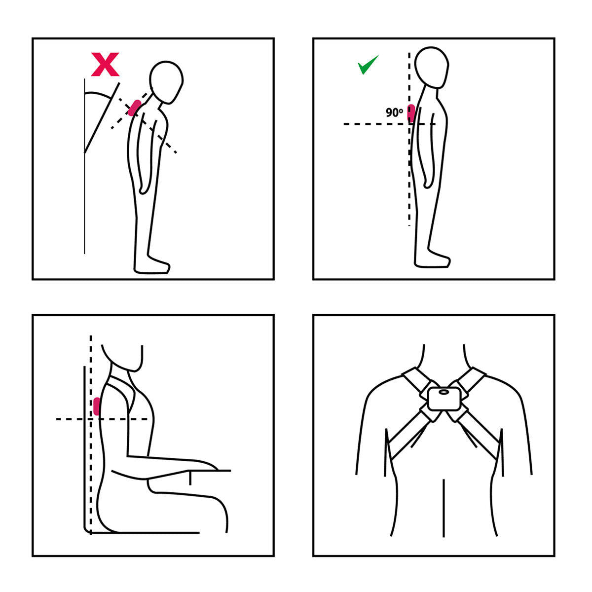 Entrenador de Postura Inteligente Recargable con Vibración Viback InnovaGoods - innovagizmo.com